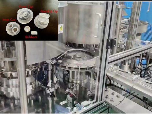 Механический тип Euro Cap Assembly Machine для пластмассовых IV инфузионных двойных складочных крышек с высокой точностью и высокой степенью квалификации продукта
